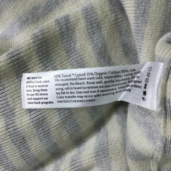 Eileen Fisher Striped Organic Cotton Linen Bateau Neck Sweater NWT - Picture 8 of 12